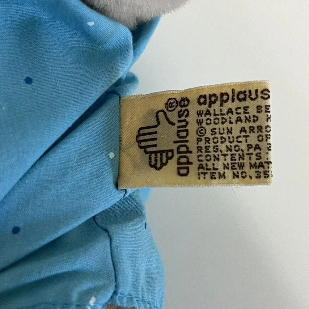 Vintage Applause Wilfred Pig Plush Stuffed Animal 1980s Blue Outfit Piggy 11
